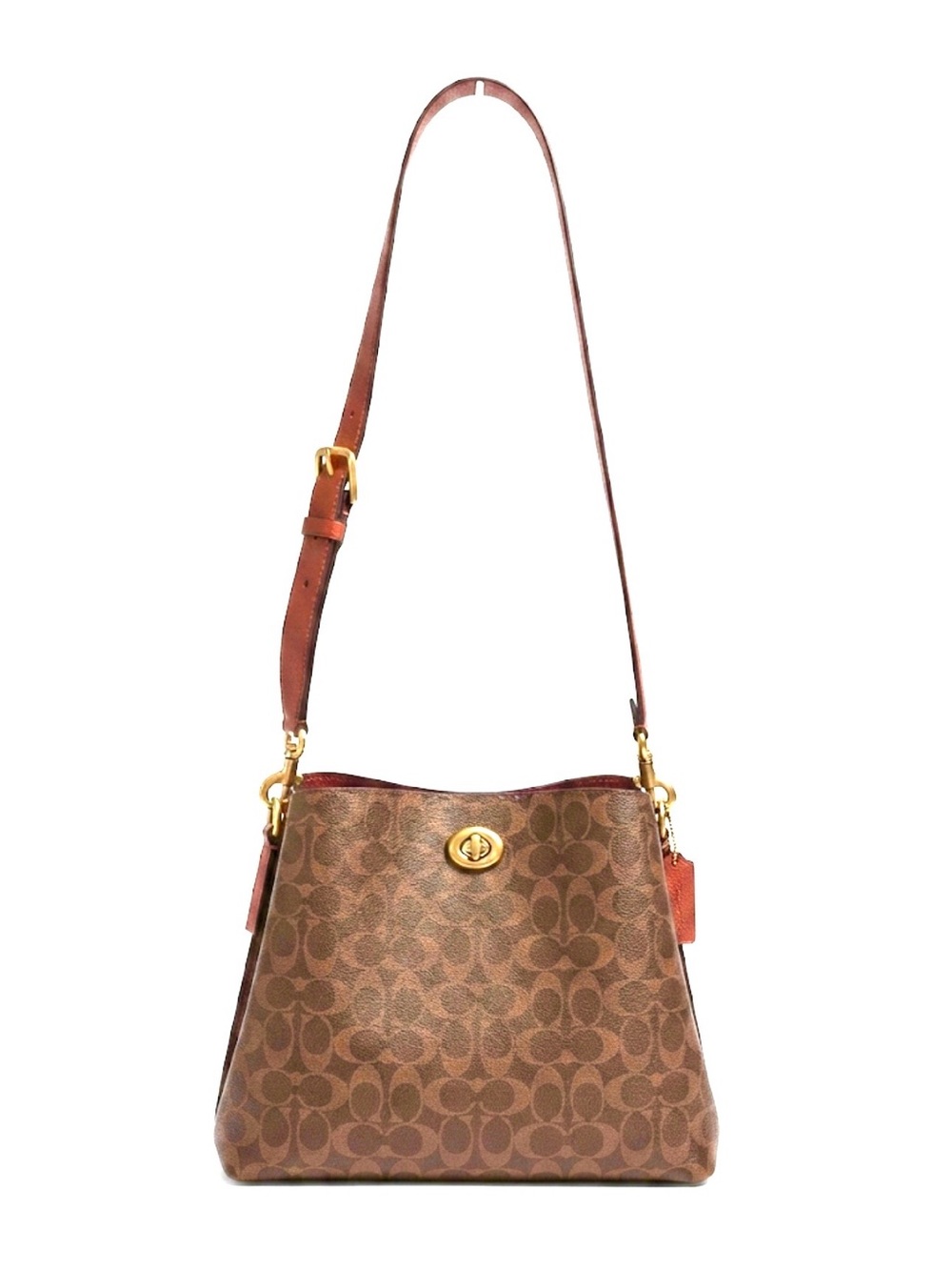 Vintage Coach Brown Signature Canvas Shoulder Bag with Tan Trim